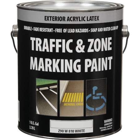 Traffic And Zone Traffic & Zone White Latex Gallon Traffic Paint Z90W00810-16